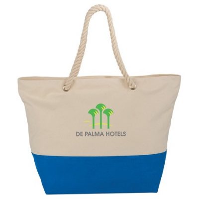 12 Oz. Zippered Cotton Canvas Rope Tote