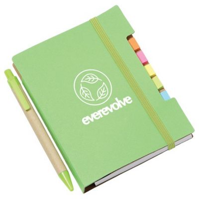 4"x 6" Recycled Sticky Notebook with Pen