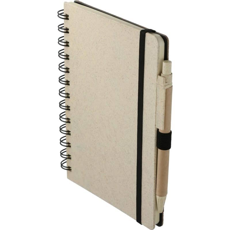 Custom 5'' x 7'' FSC® Mix Wheat Straw Notebook with Pen - 1