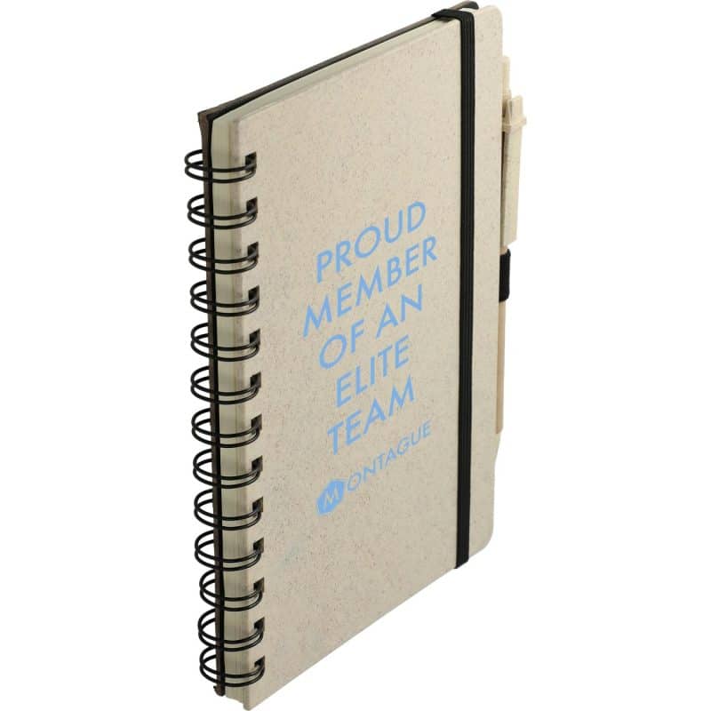 Custom 5'' x 7'' FSC® Mix Wheat Straw Notebook with Pen - 2