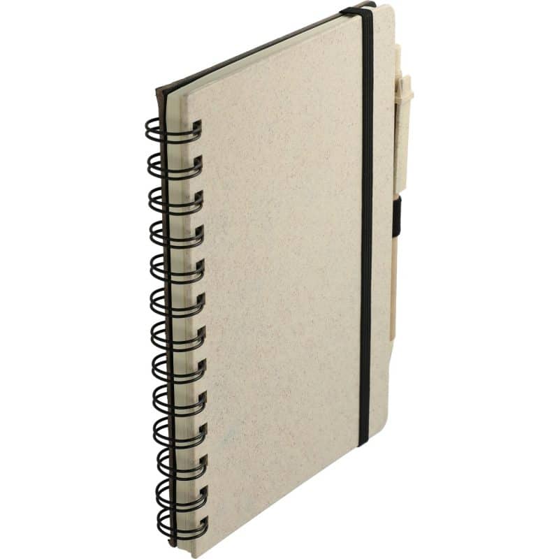 Custom 5'' x 7'' FSC® Mix Wheat Straw Notebook with Pen - 3