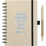 Custom 5'' x 7'' FSC® Mix Wheat Straw Notebook with Pen - 4