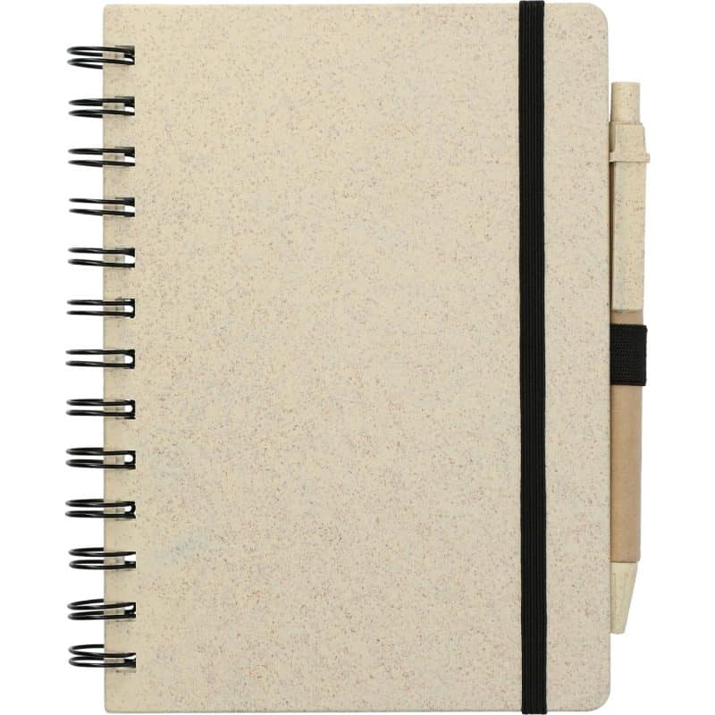 Custom 5'' x 7'' FSC® Mix Wheat Straw Notebook with Pen - 7