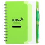 Custom 5'' x 7'' Recycled Dual Pocket Spiral Notebook w Pen - 9