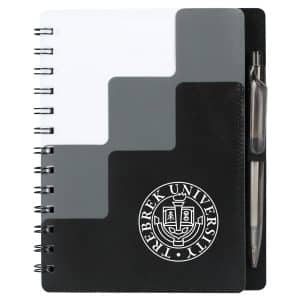 Custom 5'' x 7'' Recycled Pace Spiral Notebook w Pen