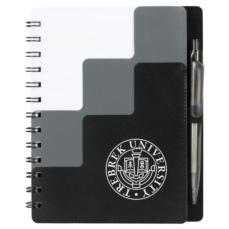 Custom 5'' x 7'' Recycled Pace Spiral Notebook w Pen
