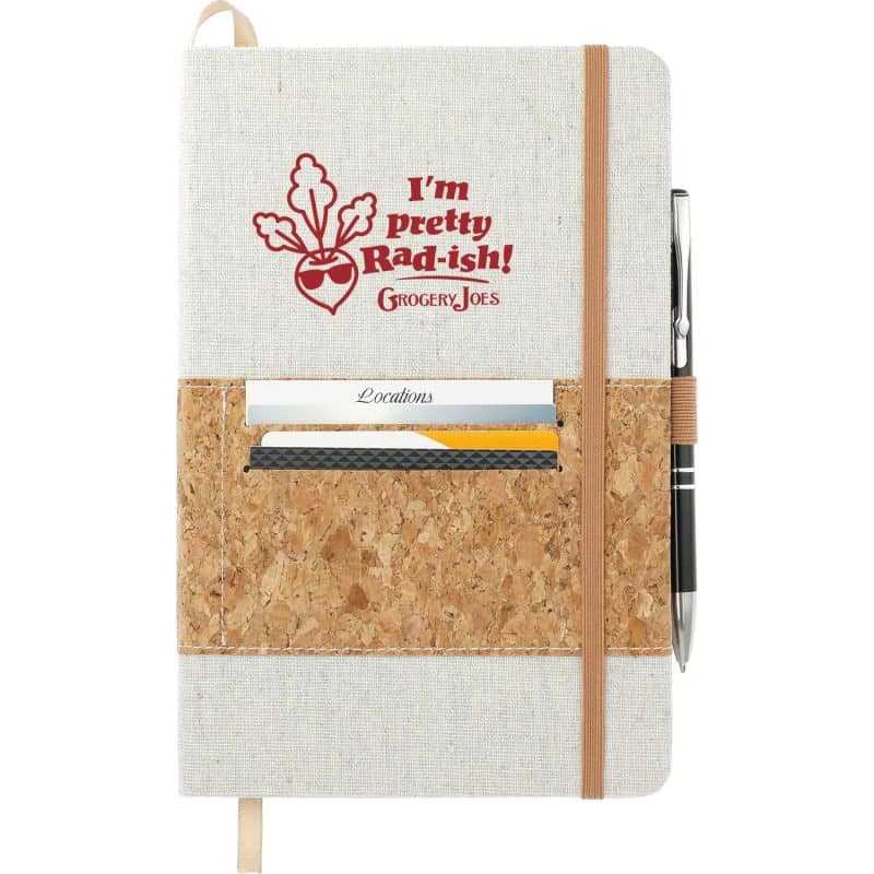 Custom 5.5'' x 8.5'' FSC® Mix Recycled Cotton Cork Notebook - 6