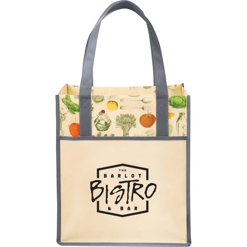 Custom Big Grocery Vintage Laminated Non-Woven Tote