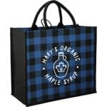 Custom Buffalo Plaid Printed Jute Tote - 2
