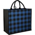 Custom Buffalo Plaid Printed Jute Tote - 3