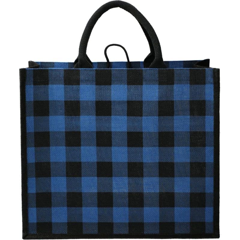 Custom Buffalo Plaid Printed Jute Tote - 5