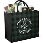Custom Buffalo Plaid Printed Jute Tote - 6