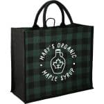 Custom Buffalo Plaid Printed Jute Tote - 7