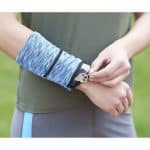 Custom Cooling Heathered Wrist Band with Pocket - 1