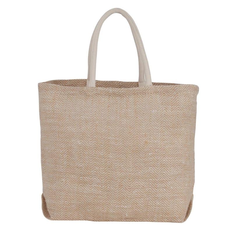 Custom Herringbone Jute Tote - 5
