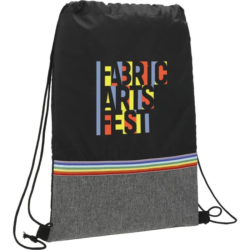 Custom Rainbow rPET Drawstring Bag