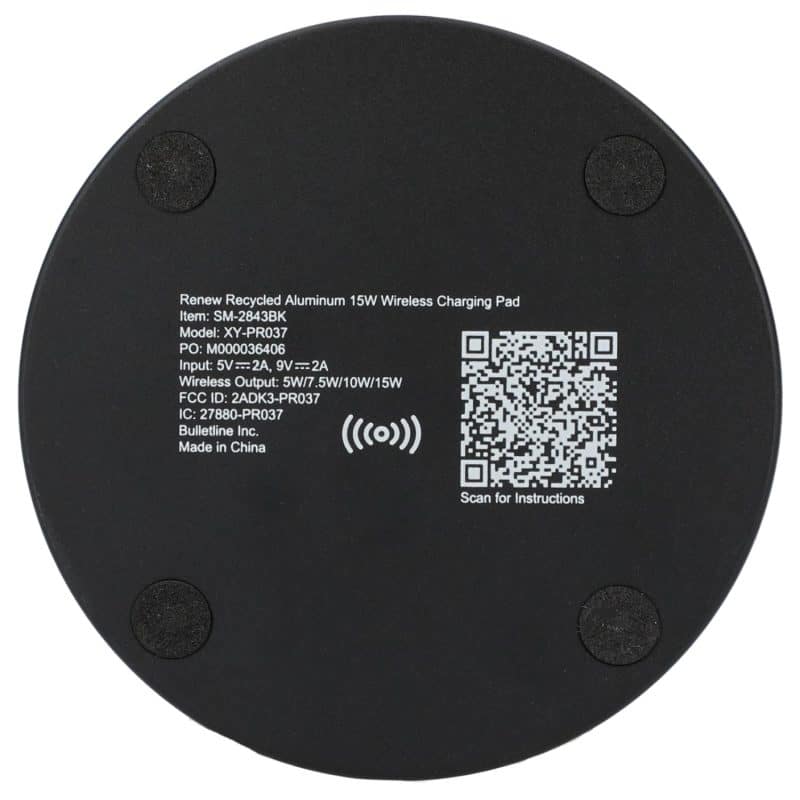 Custom Renew Recycled Aluminum 15W Wireless Charging Pad - 3