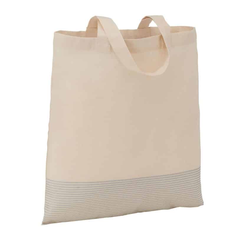 Custom Silver Line Cotton Convention Tote - 1