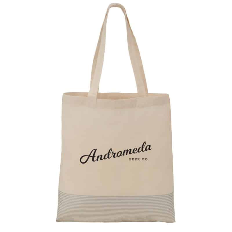 Custom Silver Line Cotton Convention Tote
