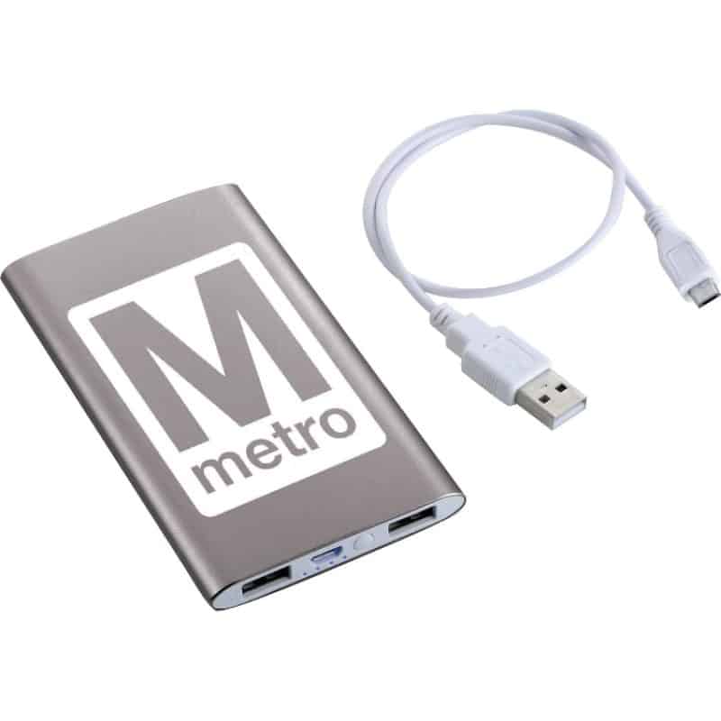 Custom Sleek Aluminum 4000 mAh Power Bank