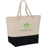 Custom Zippered 12oz Cotton Canvas Rope Tote