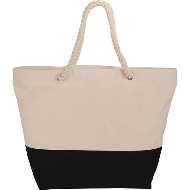 Custom Zippered 12oz Cotton Canvas Rope Tote - 3
