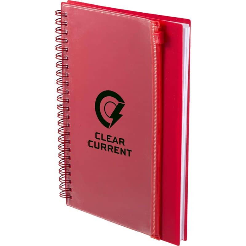 Custom 5.5'' x 8.5'' Spiral Notebook with Clear Pocket - 9