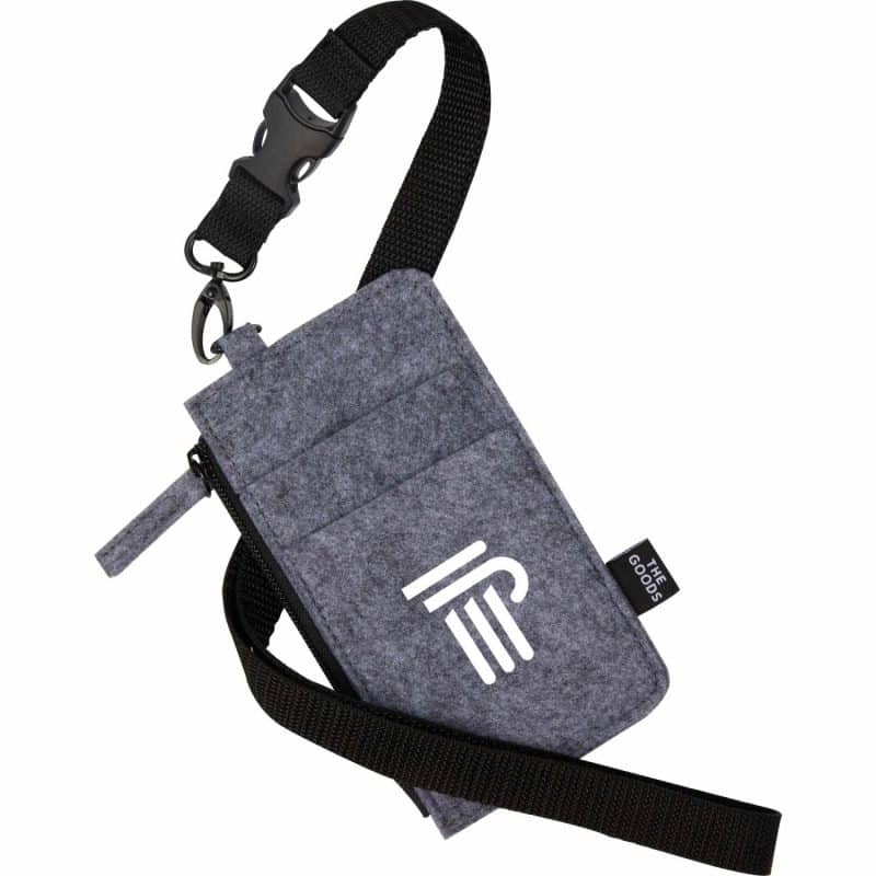 Custom THE GOODS™ Recycled Felt Lanyard Wallet - 3