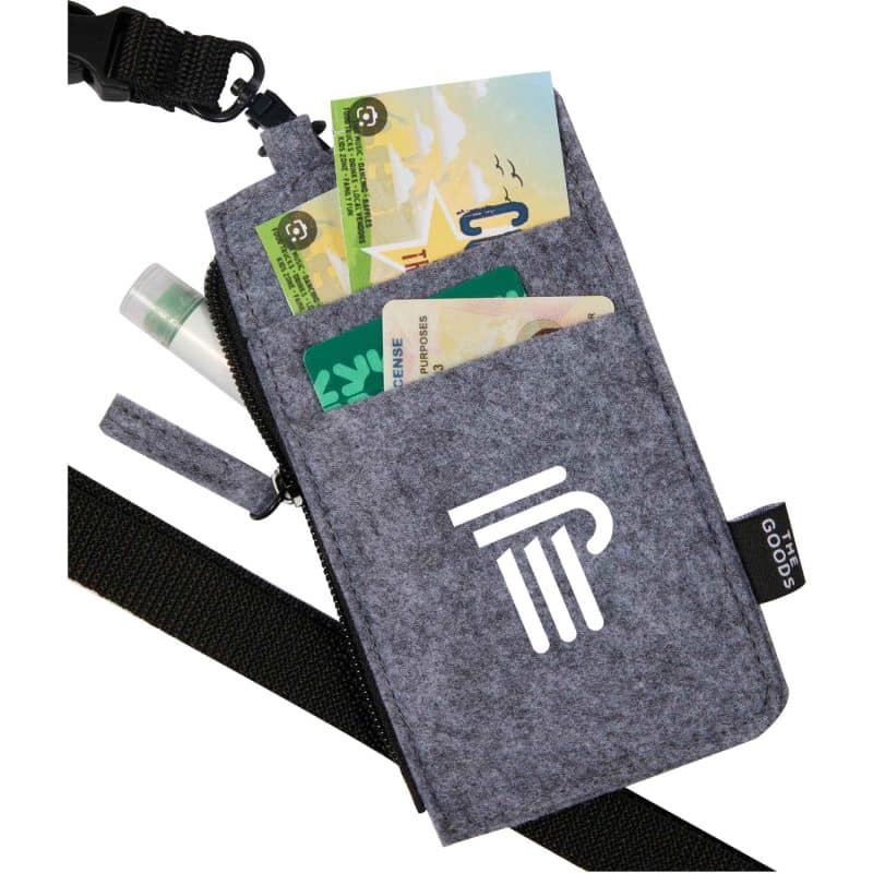 Custom THE GOODS™ Recycled Felt Lanyard Wallet - 4