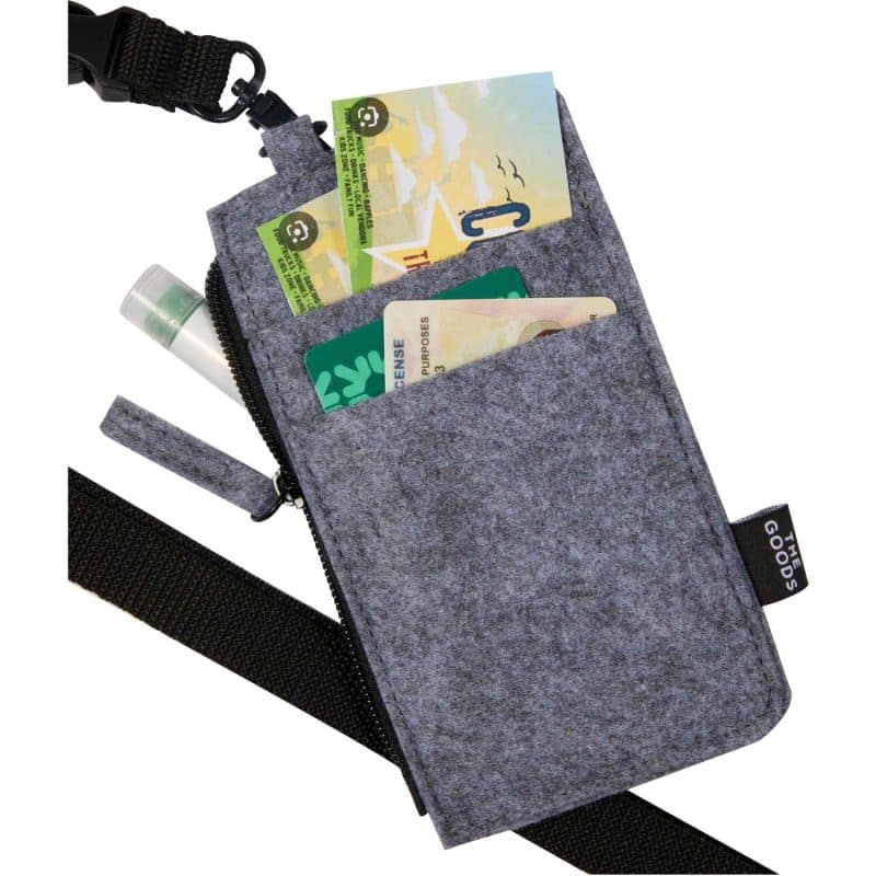 Custom THE GOODS™ Recycled Felt Lanyard Wallet - 7