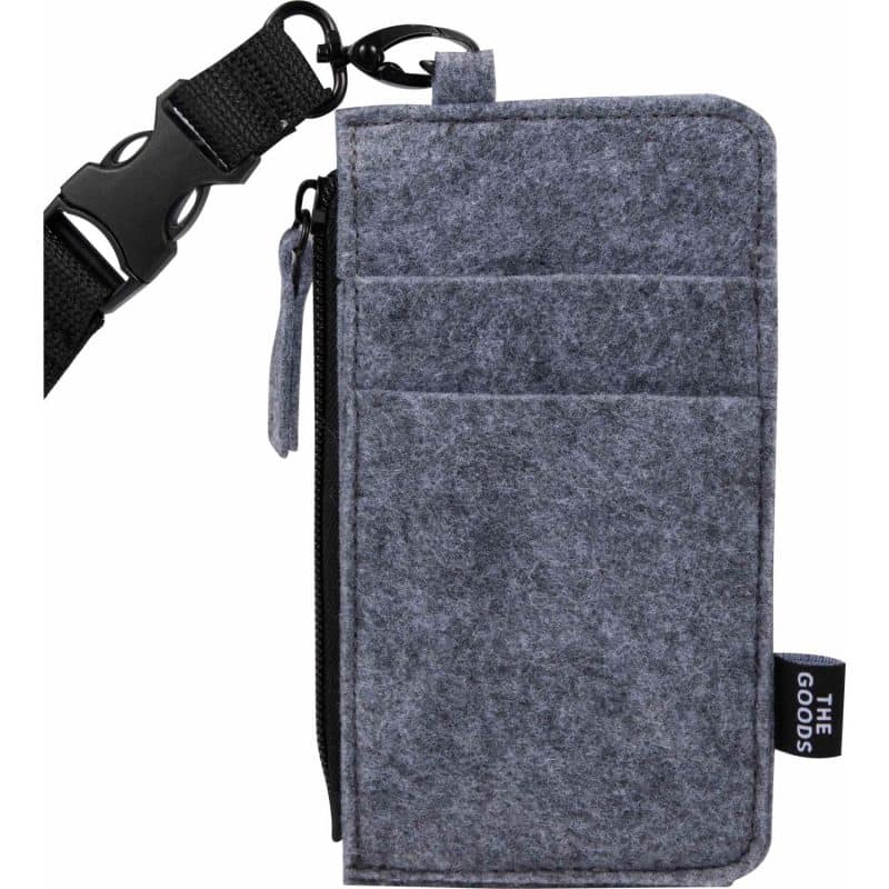 Custom THE GOODS™ Recycled Felt Lanyard Wallet - 8