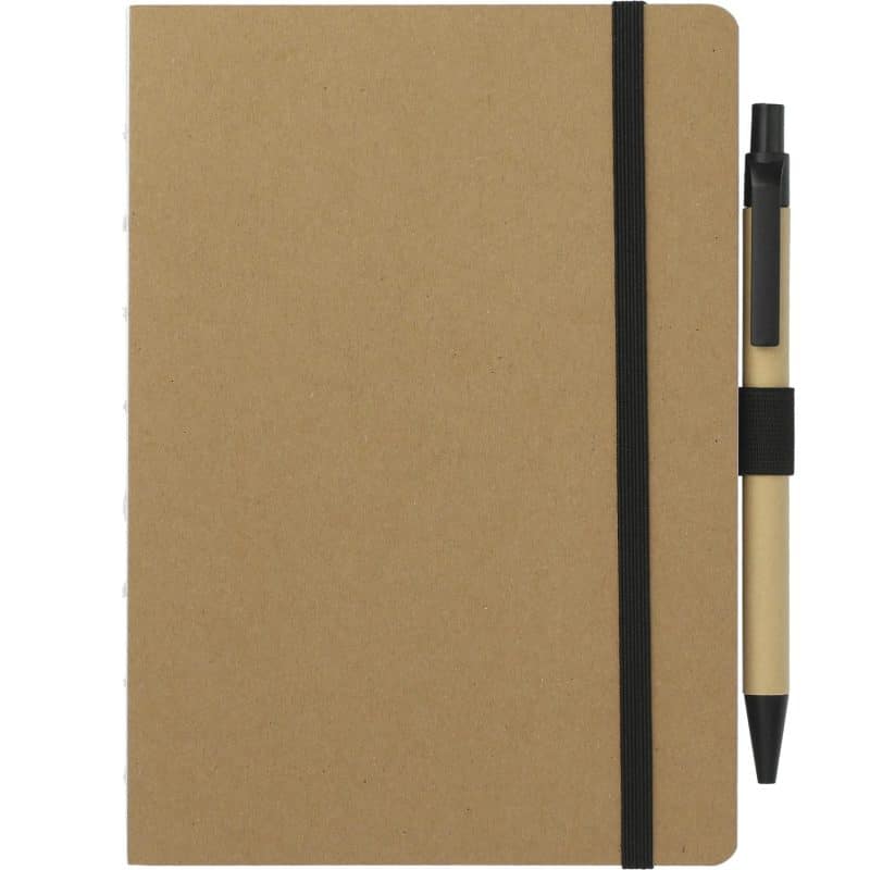 Custom 5'' x 7'' FSC® Recycled Notebook and Pen Set - 7