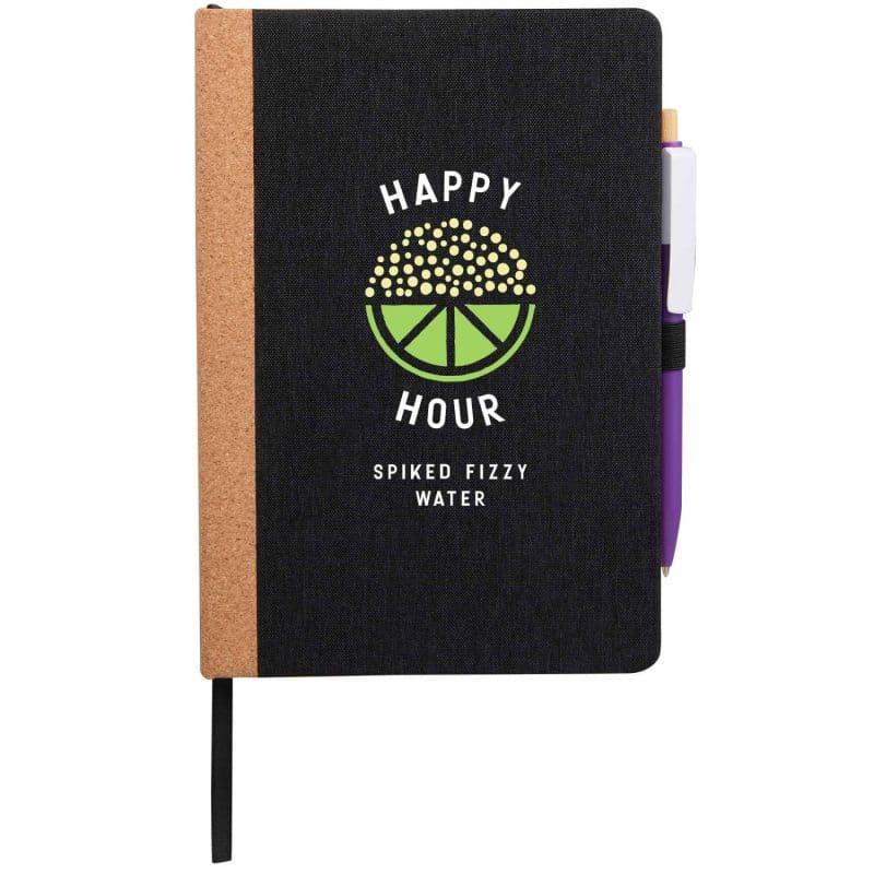 Custom 5.5'' x 8.5'' Recycled PET and Cork Bound Journal - 2