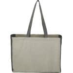Custom Recycled Cotton Contrast Side Shopper Tote - 1