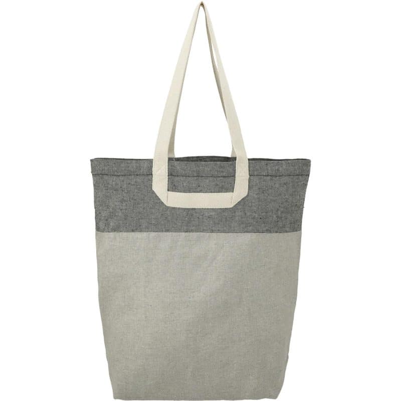 Custom Recycled Cotton U-Handle Book Tote - 1
