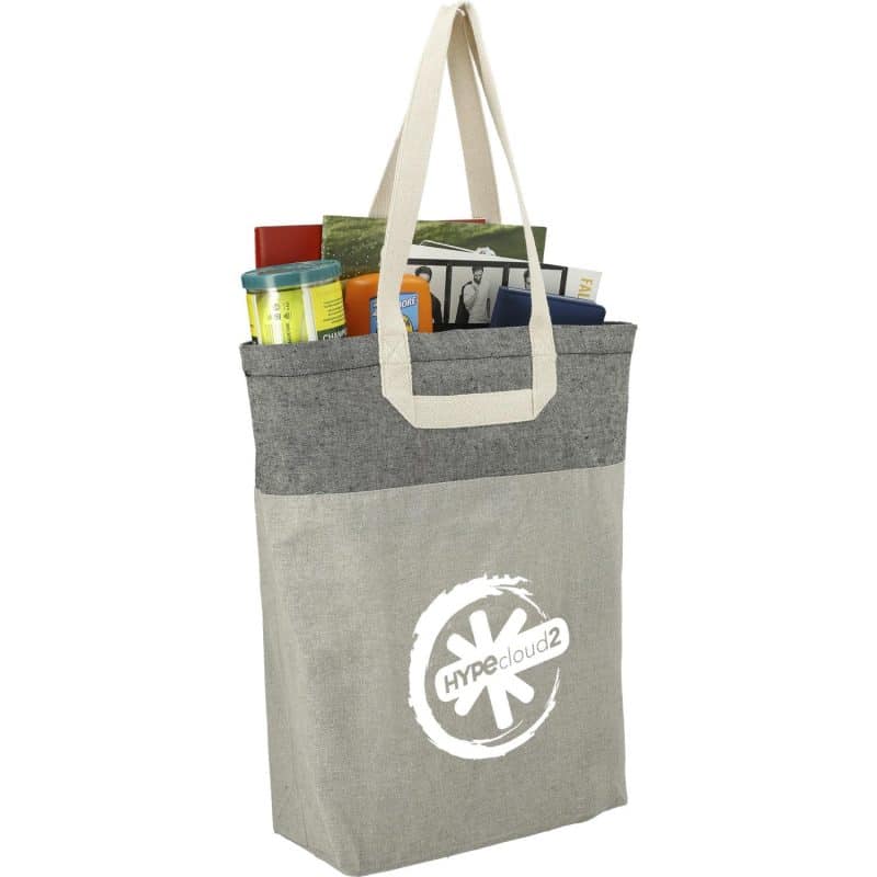 Custom Recycled Cotton U-Handle Book Tote - 3