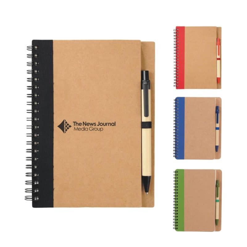 Custom 5'' x 7'' FSC® Mix Eco-Friendly Spiral Notebook with Pen - 2