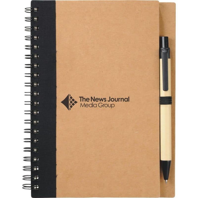Custom 5'' x 7'' FSC® Mix Eco-Friendly Spiral Notebook with Pen - 3