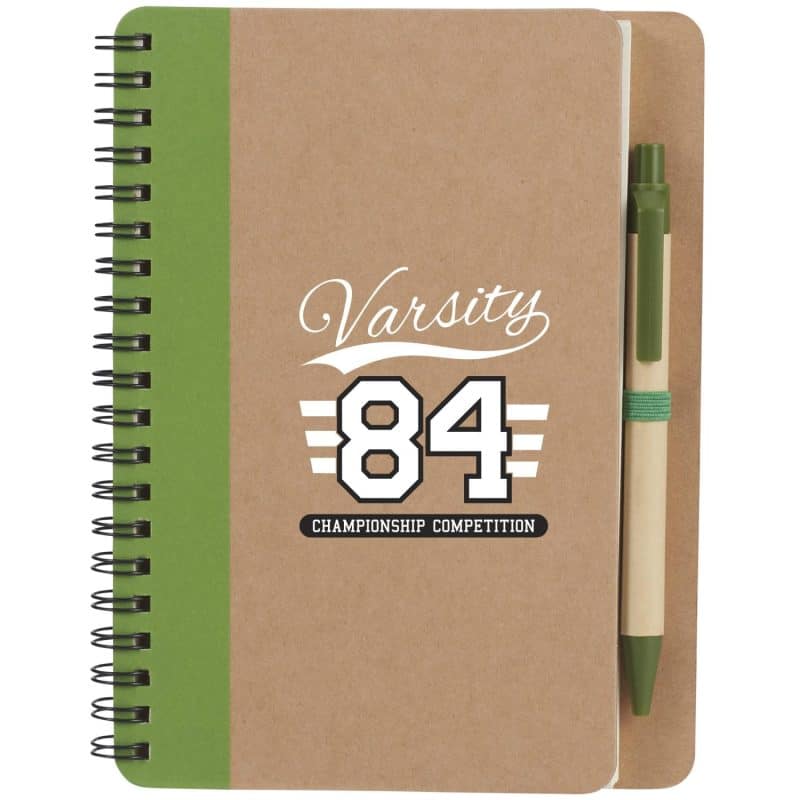 Custom 5'' x 7'' FSC® Mix Eco-Friendly Spiral Notebook with Pen - 9