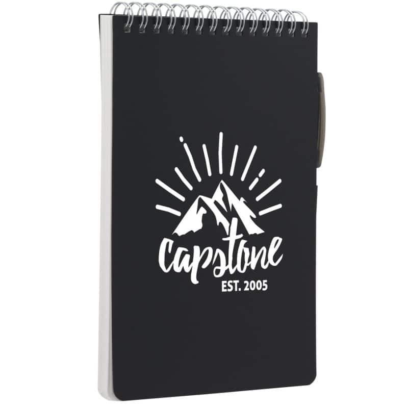 Custom 5'' x 7'' Mineral Stone Field Reporter Notebook with Pen - 2