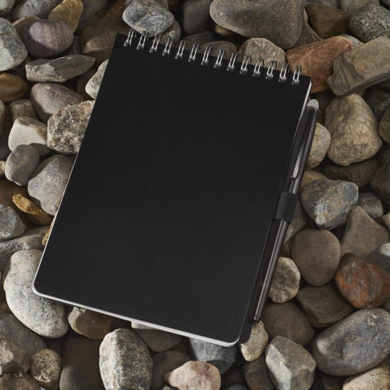 Custom 5'' x 7'' Mineral Stone Field Reporter Notebook with Pen - 4