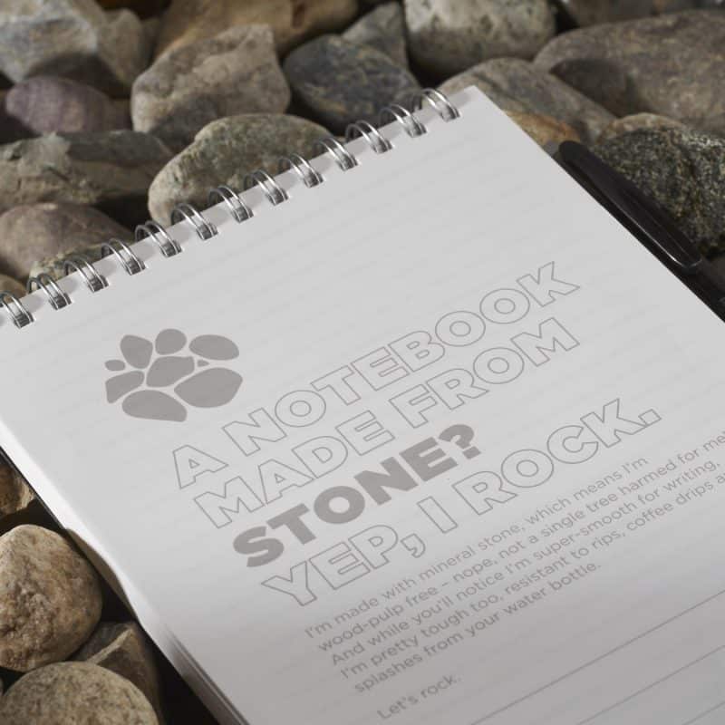 Custom 5'' x 7'' Mineral Stone Field Reporter Notebook with Pen - 5