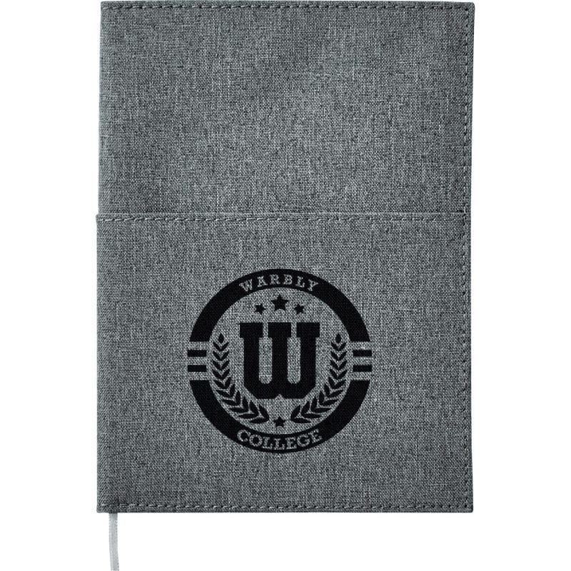 Custom 5''x 7'' FSC® Mix Canvas Pocket Refillable Notebook