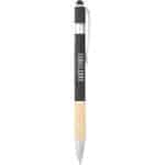 Custom Bamboo and Recycled Aluminum Soft Touch Ballpoint Stylus - 2