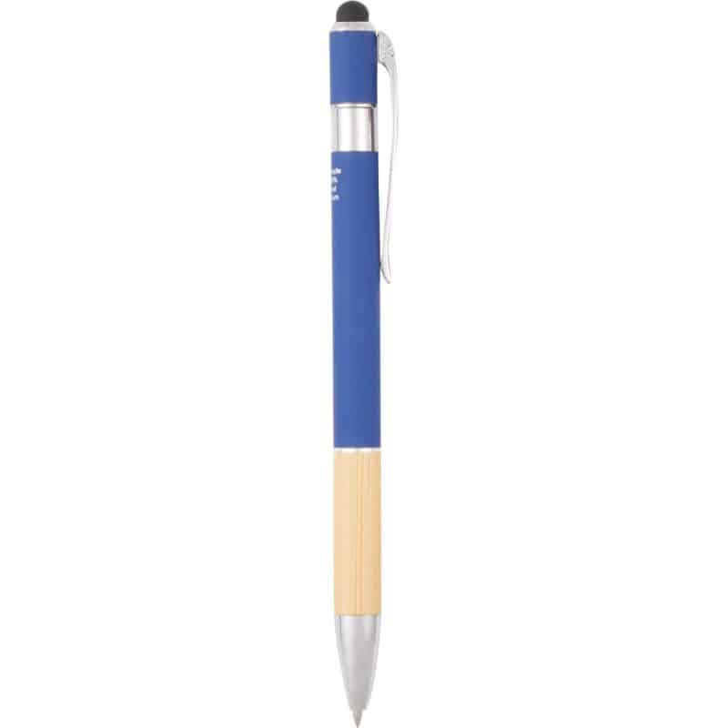 Custom Bamboo and Recycled Aluminum Soft Touch Ballpoint Stylus - 5