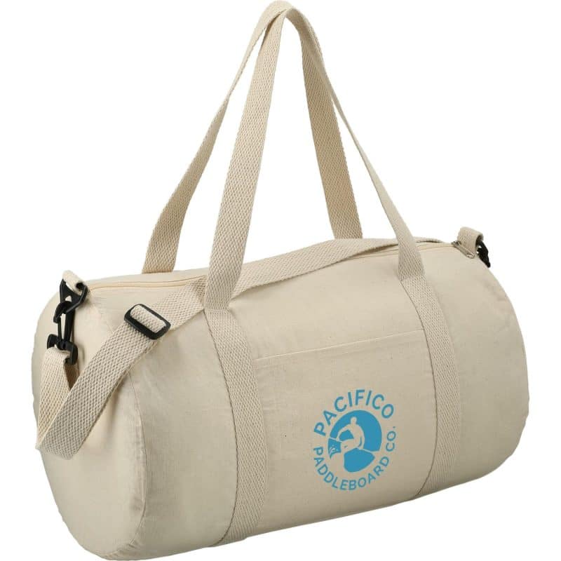 Custom Barrel 18'' 5oz Cotton Canvas Duffle Bag - 7
