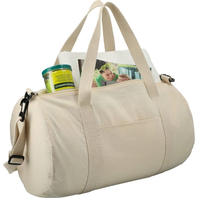 Custom Barrel 18'' 5oz Cotton Canvas Duffle Bag - 9