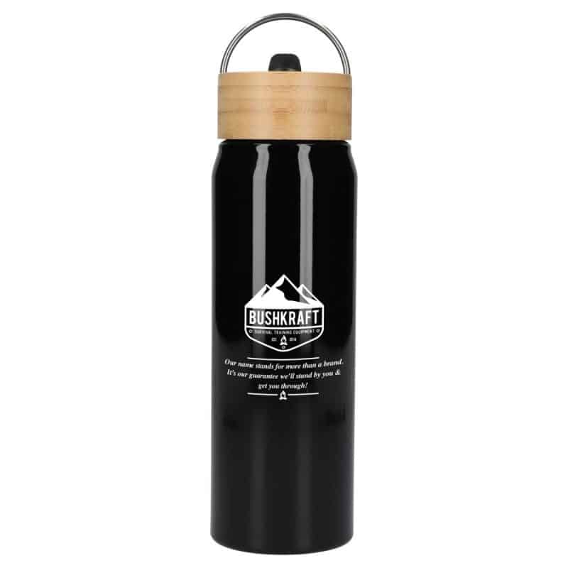Custom Billy 26oz Eco-Friendly Aluminum Bottle W/ FSC® 100% Bamboo Lid