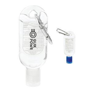 Custom Clip-N-Go 1oz Hand Sanitizer with Mini Carabiner