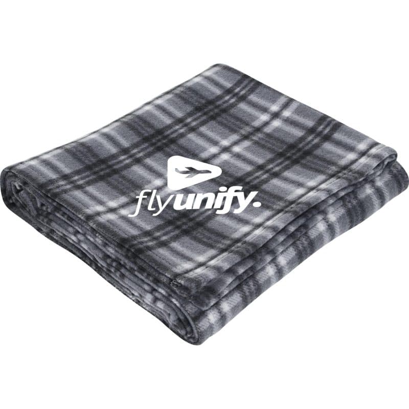 Custom Rollable Plaid Fleece Throw Blanket 50'' x 60'' Unfolded